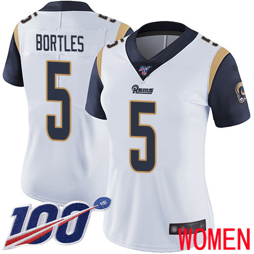 Los Angeles Rams Limited White Women Blake Bortles Road Jersey NFL Football 5 100th Season Vapor Untouchable